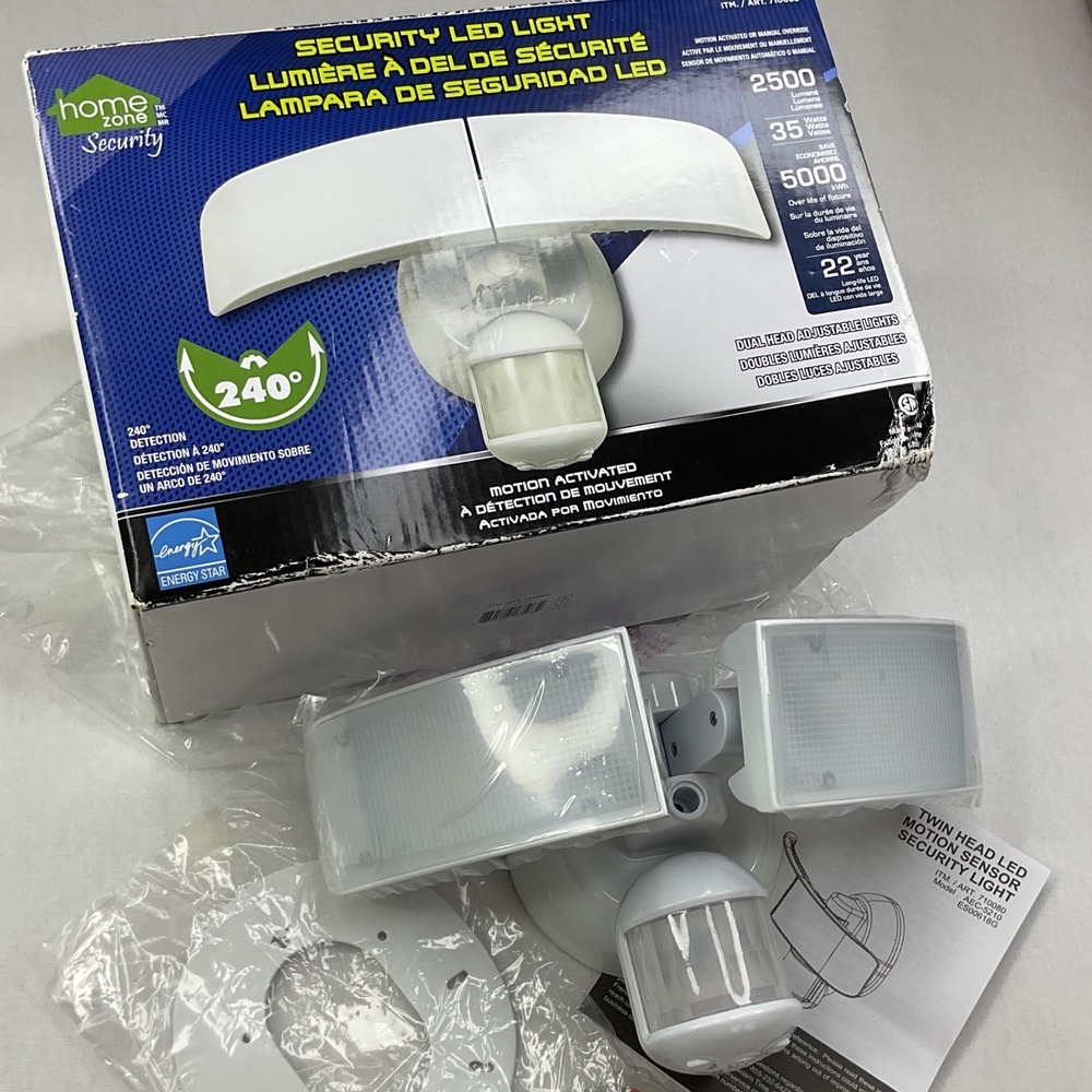 Home Zone Security LED Motion Sensor Light 2500 Lumens White AEC-5210 ES00618G